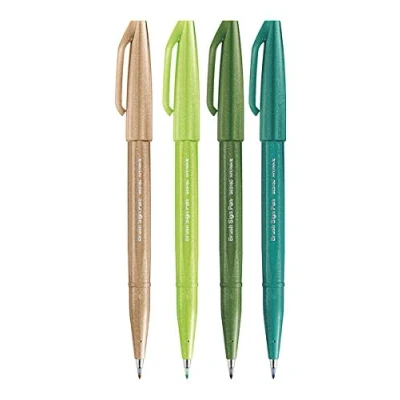 Afbeelding van Pentel SES15C Brush Sign Pen Set 4 delig assortiment &quot;Zomer&quot;