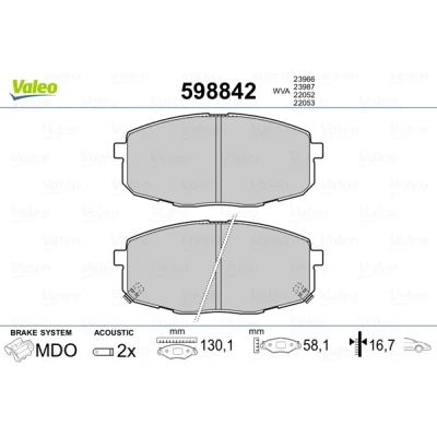 Afbeelding van Valeo Remblokset 598842