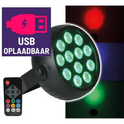 Afbeelding van Qtx USB Oplaadbare 18W mini LED par spot