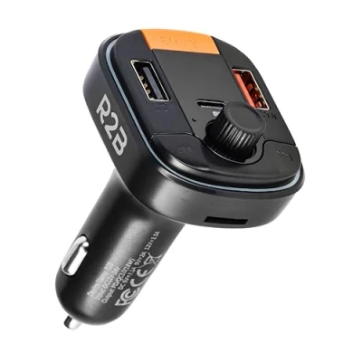 Afbeelding van R2B Bluetooth Transmitter Receiver Auto Autolader Carkit Ontvanger USB C en A
