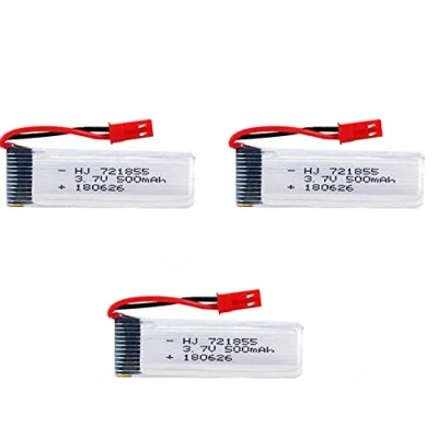 Afbeelding van YUNIQUE GREEN CLEAN POWER Oplaadbare Lipo Batterij 3.7V 500mAh 3 Stuks Compatibel met Quadcopter Drones UDI U817, U817C, U817A, U818A, WLtoys V959 en meer, 57x17x8 mm 16 gr, Zilver