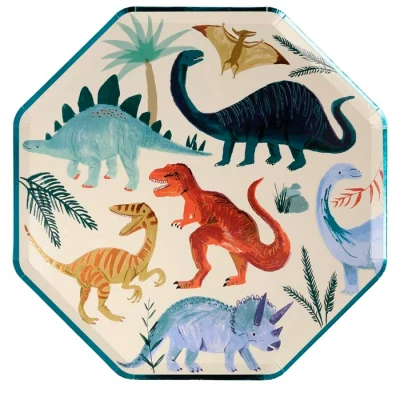 Afbeelding van meri bordjes dino&#039;s large 8st