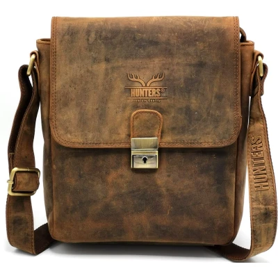 Afbeelding van Hunters leren crossbody tas bruin