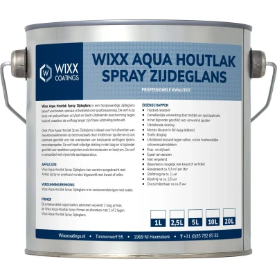 Afbeelding van Wixx Aqua Houtlak Spray Zijdeglans 1L RAL 9001 Crèmewit