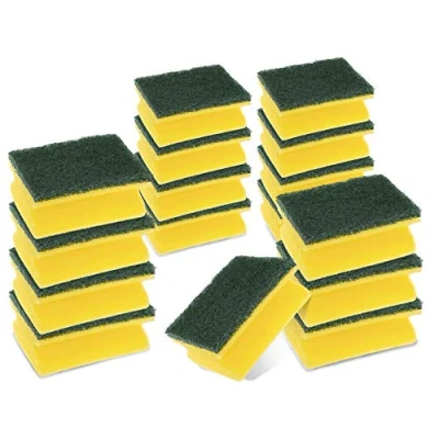 Afbeelding van Scotch Brite Klassieke heavy duty schrobspons, 16 stuks, duurzame schuursponsje die gemakkelijk vet en verbrand voedsel verwijdert