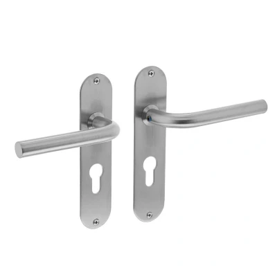 Afbeelding van Deurklink Recht 16mm slank op schild profielcilindergat 55mm geborsteld RVS