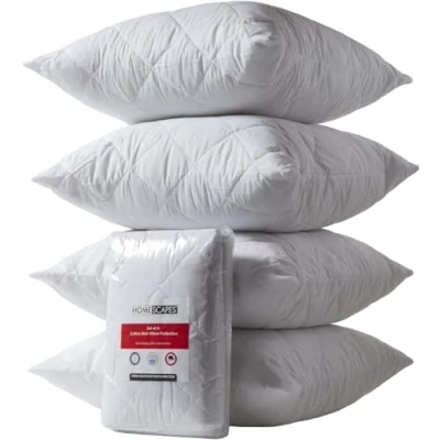 Afbeelding van Homescapes Gewatteerde Kussenbeschermer Katoen/polyester 80x80 cm Set van 4