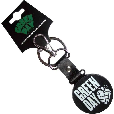 Afbeelding van Green Day Stacked Logo &amp; Grenade Circle Sleutelhanger