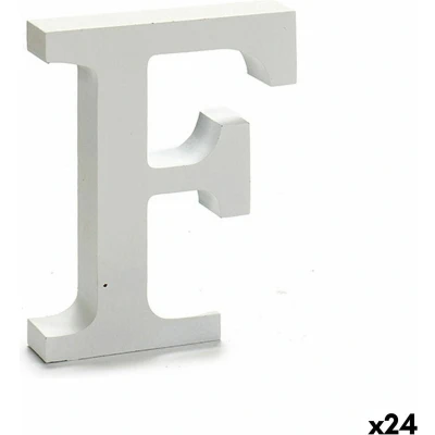 Afbeelding van Brief F Hout Wit (2 x 16 14,5 cm) (24 Stuks)