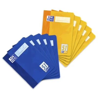 Afbeelding van OXFORD 100050396 octavschrift school pak van 10 A6 liniatuur 51 gelinieerd 32 vellen gesorteerd geel &amp; blauw