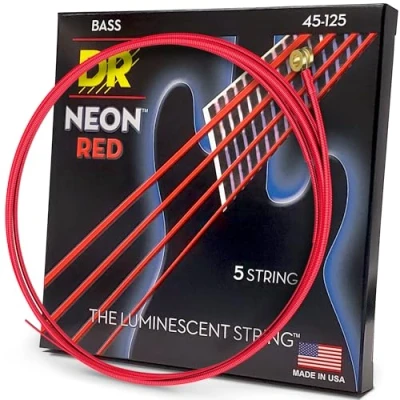 Afbeelding van DR Strings RDB5 45 Red Devils Medium 125 5 snarige basgitaarsnaren