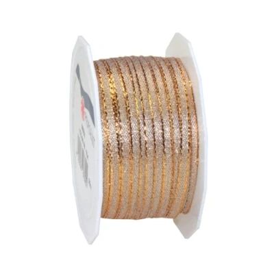 Afbeelding van PRÄSENT C.E. Pattberg Wenen cadeaulint goud, 50 m om in te pakken, 5 mm breed, accessoires voor decoreren en knutselen, decoratielint geschenken