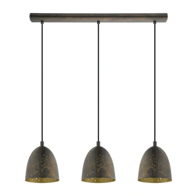Afbeelding van EGLO hanglamp Safi 3 lichts bruin/goud