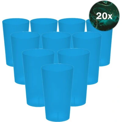 Afbeelding van Hardcups Kunststof Bekers 25cl Blauw 20 Stuks