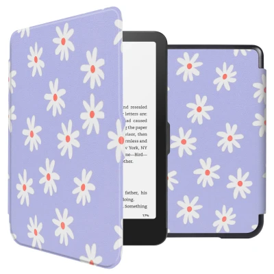 Afbeelding van imoshion Design Slim Hard Bookcase voor Amazon Kindle Colorsoft Signature edition (2024) Flowers Distance Kunstleder