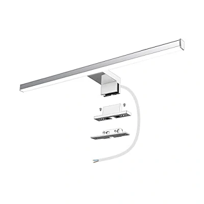 Afbeelding van LED spiegellamp badkamer 10W 820LM 60cm neutraal wit 4000K Azhien, Slim14mm breedte 3in1 montage IP44 230V roestvrijstalen wandlamp 600 mm, geen flikkerende badkamermeubel spiegelverlichting