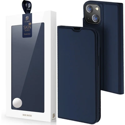 Afbeelding van Apple iPhone 14 Plus Hoesje Kunstleder Dux Ducis Bookcase Donkerblauw Telefoonhoesje