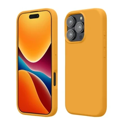 Afbeelding van kwmobile telefoonhoesje geschikt voor Apple iPhone 16 Pro Max Hoesje met siliconen coating Smartphone case in mango
