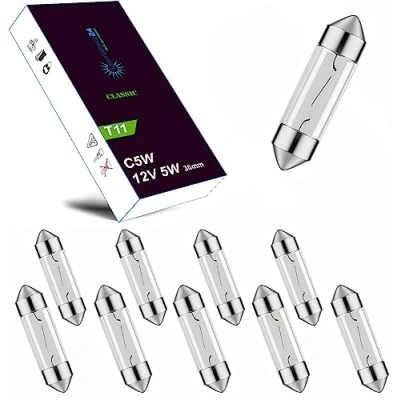 Afbeelding van LIGHTWORLD24 10 x Festoen 12V 5W C5W SV8.5 36mm Kentekenlamp Auto interieur