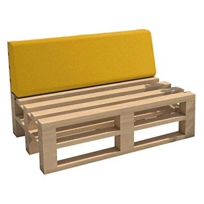 Afbeelding van Chilly Pilley Pallet Kussen Tuin Waterdicht Pad Binnen Buiten Wasbaar Verwijderbaar Zitkussen Rugkussen (Rugkussen 120x40x10/20, Geel)