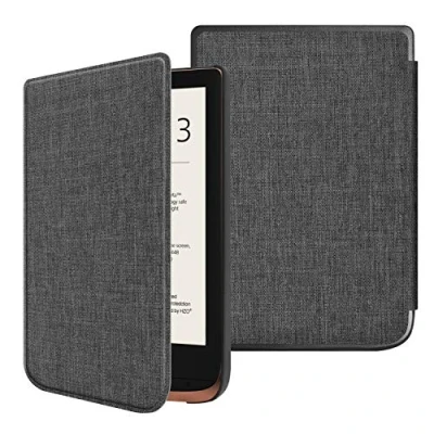 Afbeelding van Fintie Slimshell Hoes voor Pocketbook Touch HD 3 / Lux 4 Basic 2 E Reader Premium Lichtgewicht PU Leer Case Cover met Automatische Slaap/Waak Functie, Denim Grijs