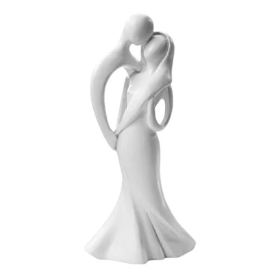 Afbeelding van Taarttopper Bruidspaar Modern Polystone 10cm
