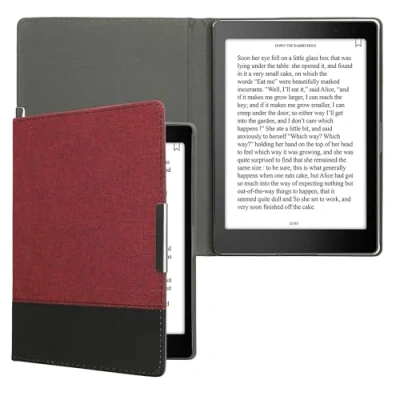Afbeelding van kwmobile hoes geschikt Voor Kobo Aura ONE Canvas beschermhoes in donkerrood / zwart e reader