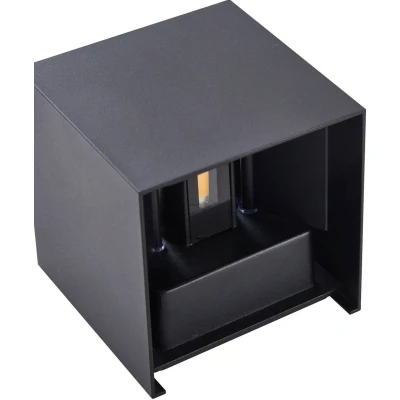 Afbeelding van Lindby LED buitenwandlamp Nivar, hoekig, zwart, metaal