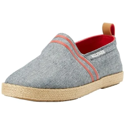 Afbeelding van Tommy Hilfiger Heren Espadrilles Basic Platte Doek Schoenen, Blauwe Woestijnhemel, 44 EU