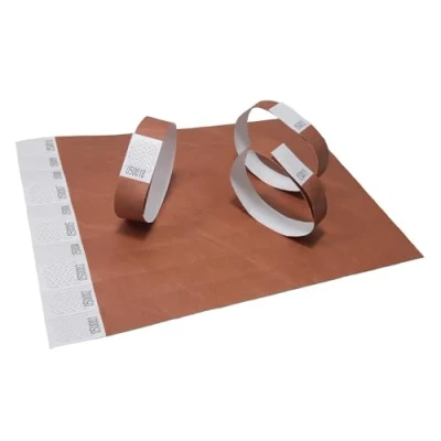 Afbeelding van iboo Tyvek Armbanden, 100 stuks, 19 mm, papieren armbanden voor veiligheid en evenementen, scheurvast, licht waterdicht (brons)