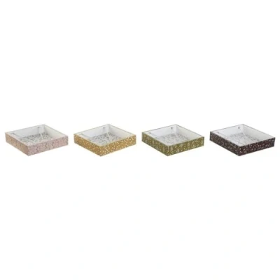 Afbeelding van Servethouder Dkd Home Decor Groen Mosterd Donkerbruin Metaal Hout Mdf 18 X 4 Cm (4 Stuks)
