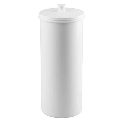 Afbeelding van InterDesign Kent toiletpapierhouder met deksel, vrijstaande van kunststof, compact design, wit