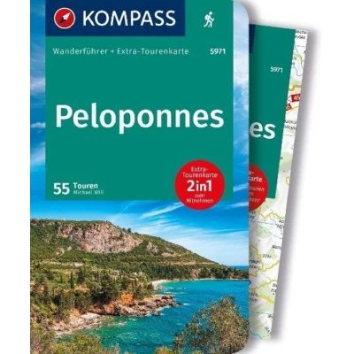 Afbeelding van KOMPASS Wanderführer Peloponnes, 55 Touren mit Extra Tourenkarte: GPS Daten zum Download: 5971