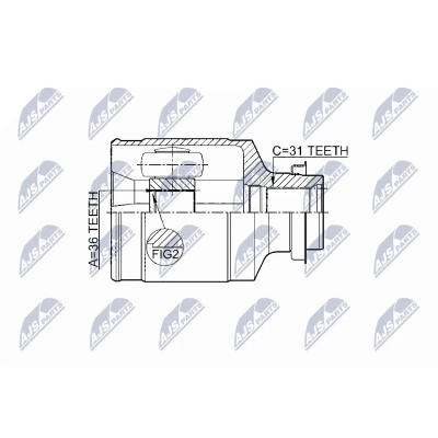 Afbeelding van Homokineet reparatie set, aandrijfas NTY NPW MZ 046