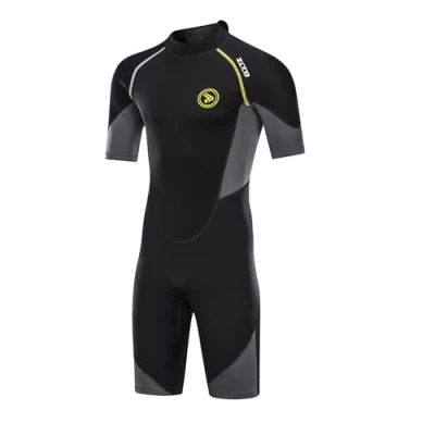 Afbeelding van Wetsuits voor heren, 3 mm, premium neopreen rugrits, shorty duikhuid spearfishing, snorkelen, surfen, kanoën, duiken, duikpakken (3 XL)