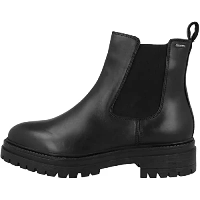 Afbeelding van Geox Regenlaarzen, Dames, Maat: 38, Black Leer en textiel