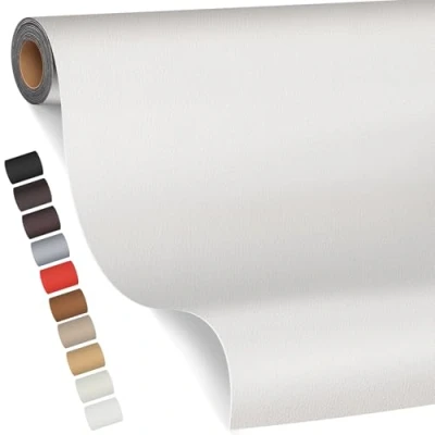Afbeelding van Reparatiestickers voor leer, zelfklevend, 80 x 200 cm, reparatiepleisters, kunstleer, banken, autostoelen, meubels, tassen, jassen (wit)