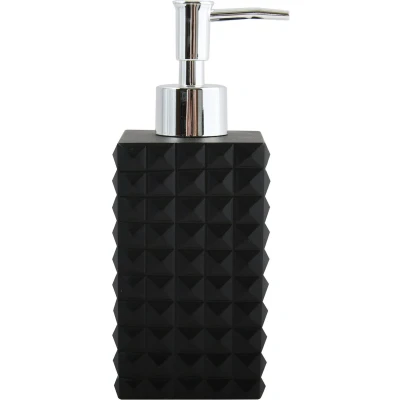 Afbeelding van MSV Zeeppompje/dispenser Kubik kunststeen zwart 7 x 17 cm