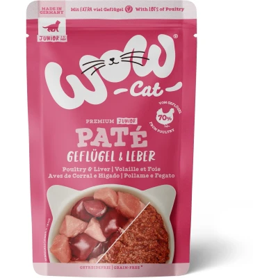 Afbeelding van Voordeelpakket 24 x 125 g WOW Cat Junior Gevogelte &amp; Lever nat kattenvoer
