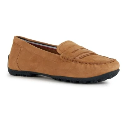 Afbeelding van Geox Kosmopolis GRIP Mocassins, Dames, Maat: 40, Camel Veloursleer