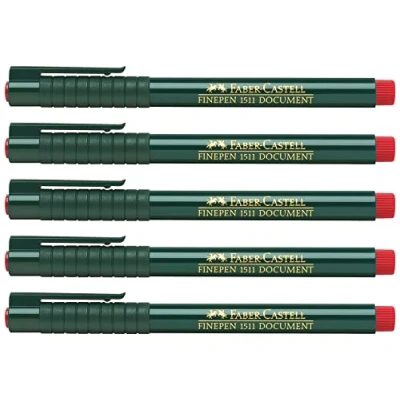 Afbeelding van Faber Castell 205006 Finepen 1511, 0,4 mm, rood, 5 stuks