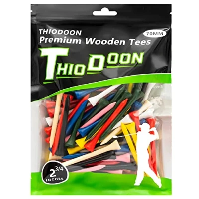 Afbeelding van THIODOON Golfthee van hout, gemengde kleur, pak 100 accessoires voor training golf sport, vrouwen, mannen, kinderen, 54 mm, 70 83 mm