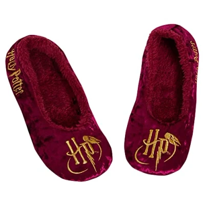 Afbeelding van Harry Potter Slippers Voor Vrouwen Meisjes Tieners Zweinstein Slip Op Ballet Pomp Slipper Sokken, Bourgondy, 38 EU