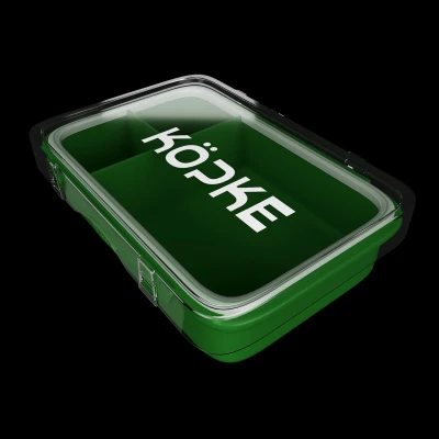 Afbeelding van Broodtrommel Lunchbox Rechthoekig Donkergroen Transparant