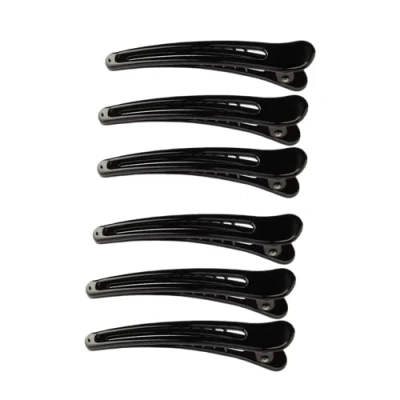 Afbeelding van professionele haarclips, 6 stuks, eendenbek, kunststof, kappersclip, antislip, voor make up en kapsels