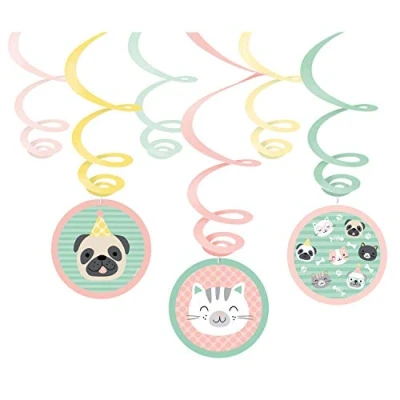 Afbeelding van Amscan Swirlslingers Hello Pets 80 Cm Papier 6 Stuks