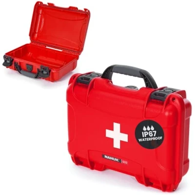 Afbeelding van Nanuk 909 Waterdichte EHBO prepper Survival Gear stof en slagvaste koffer Leeg Rood, FSA9
