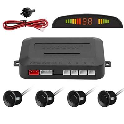 Afbeelding van TKOOFN Parkeerplaats Reverse Reversing Backup Radar Systeem met 4 Parking Sensor Kit LED Display Zwart M04003 00