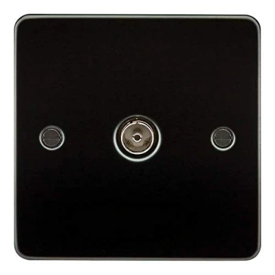 Afbeelding van Knightsbridge FP0100GM Plat FPAV0100GM Flat Plate 1G TV uitlaat (niet geïsoleerd) Gunmetal, 230 V