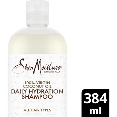 Afbeelding van SheaMoisture Rehydrate &amp; Soften Daily Hydration Shampoo 100% Virgin Coconut Oil verrijkt met sheaboter, Senegalese acacia, kokosmelk en kokosolie 384 ml